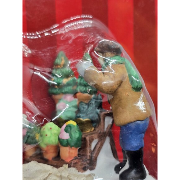 Vtg Caldor Share the Joy Village Accessorie Plant Sale Stand Man Woman Child New - Picture 4 of 9